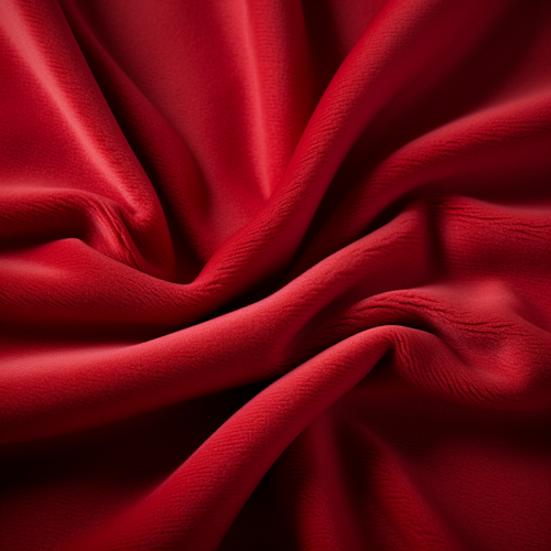 Ruffled red microsuede fiber for the 8 foot bean bag's cover