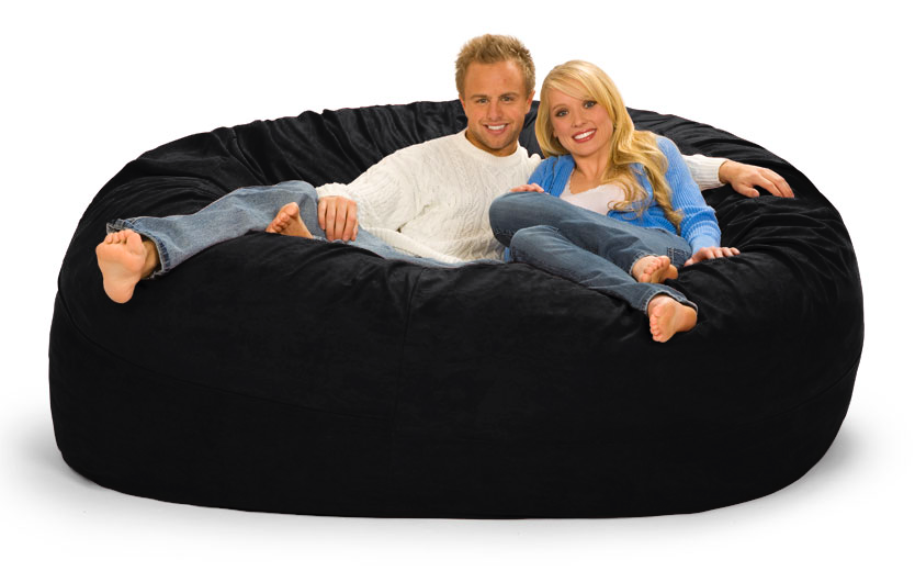 7 ft Black Bean Bag Chair