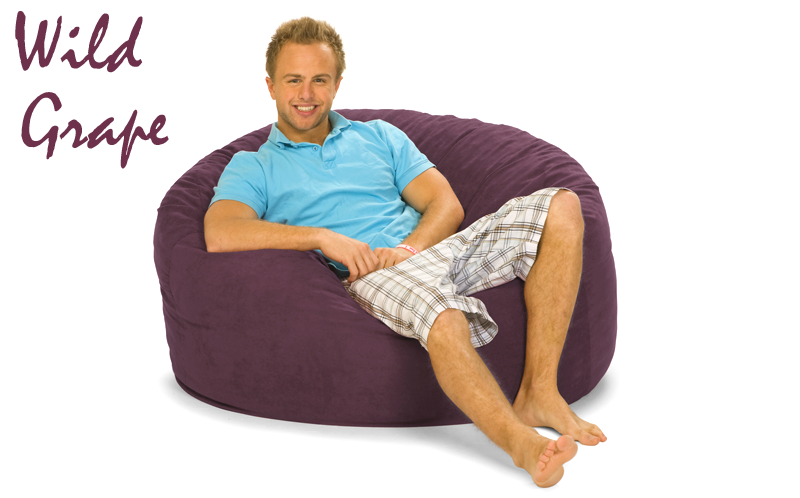 4 ft. Round Bean Bag in Wild Grape Purple