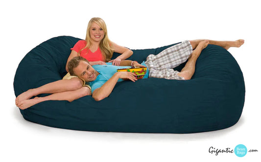 7.5 ft navy blue bean bag lounger