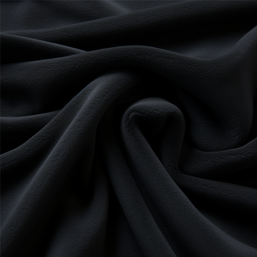 A swatch of the microsuede fabric used for the black bean bags.