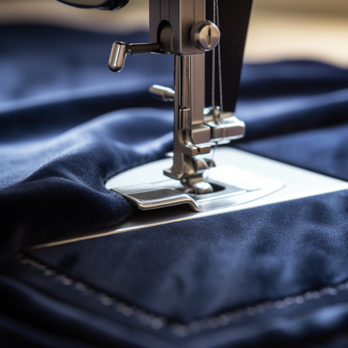 Up close shot of stitching