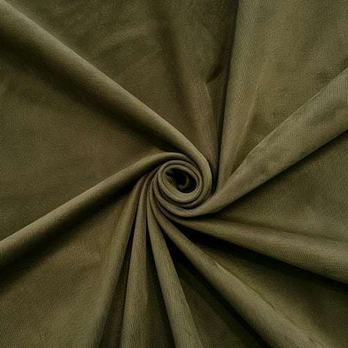 Olive green microsuede material swatch showcasing the rich hue of this bean bag chair cover