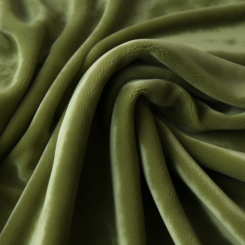 A fabric sampling of our Italian Olive green color