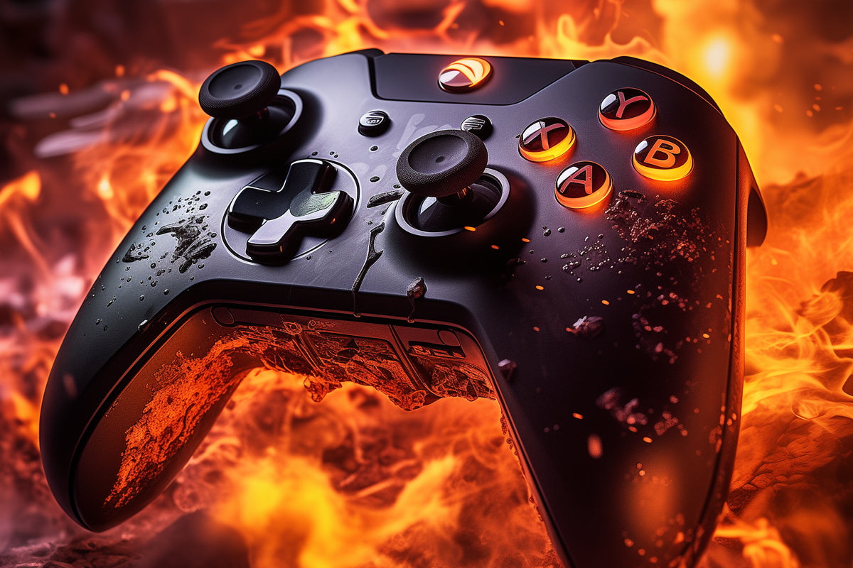 Gaming controller on fire