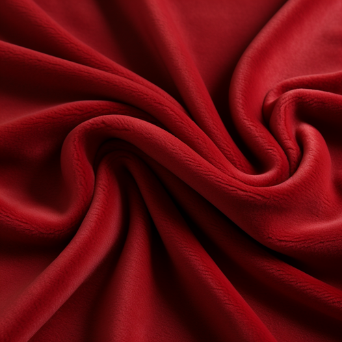 Sample of the red micrsuede fabric