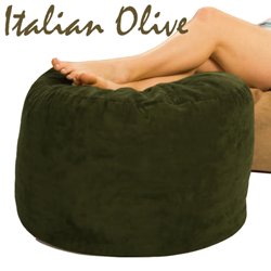 Bean Bag Ottoman in Italian Olive Color