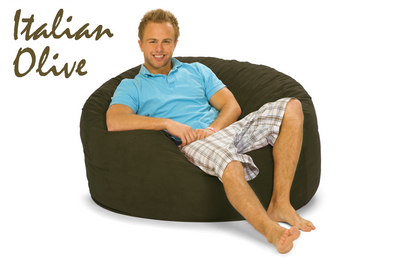 4 ft. Round Bean Bag in Italian Olive Green