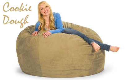 5 ft. Round Bean Bag in Cookie Dough (Tan)