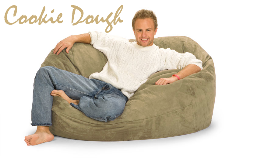 5 ft. Oval Bean Bag Lounger in Cookie Dough Tan