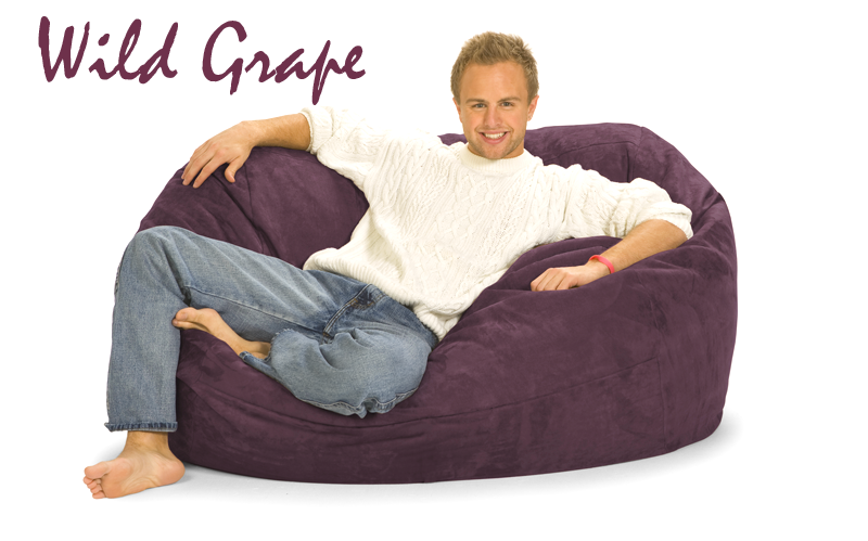 5 ft. Oval Bean Bag Lounger in Wild Grape Purple