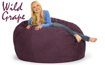 5 ft. Round Bean Bag in Wild Grape