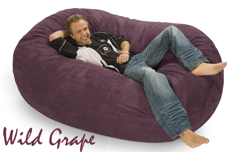 6 ft. Oval Bean Bag Lounger in Wild Grape purple