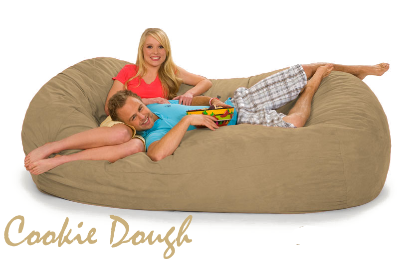 7.5 ft. Oval Bean Bag Lounger in Cookie Dough color