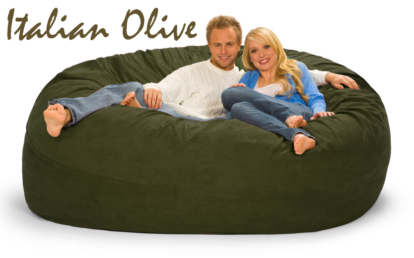 7 ft. Bean Bag in Italian Olive (Green)