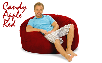 4 ft. Round Bean Bag in Candy Apple Red