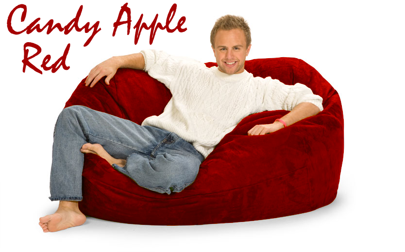 5 ft. Oval Bean Bag Lounger in Candy Apple Red