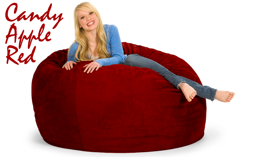 5 ft. Round Bean Bag in Candy Apple Red