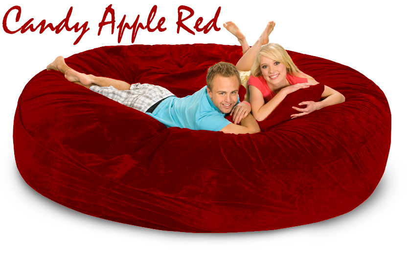 8 ft Bean Bag in Candy Apple Red