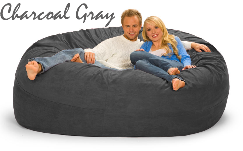 7 ft. Bean Bag in Charcoal Gray