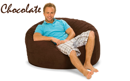 4 ft. Round Bean Bag in Chocolate Brown
