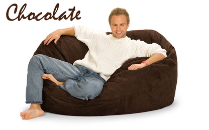 5 ft. Oval Bean Bag Lounger in Chocolate Brown