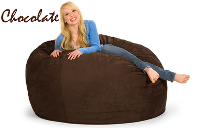 5 ft. Round Bean Bag in Chocolate Brown