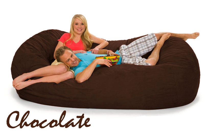 7.5 ft. Oval Bean Bag Lounger in Chocolate brown color