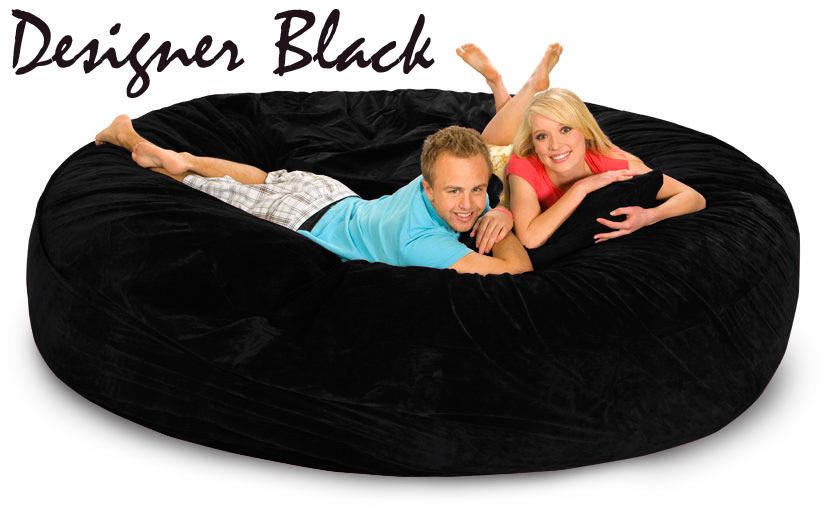 8 ft Bean Bag in Designer Black