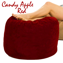 Bean Bag Ottoman in Candy Apple Red Color