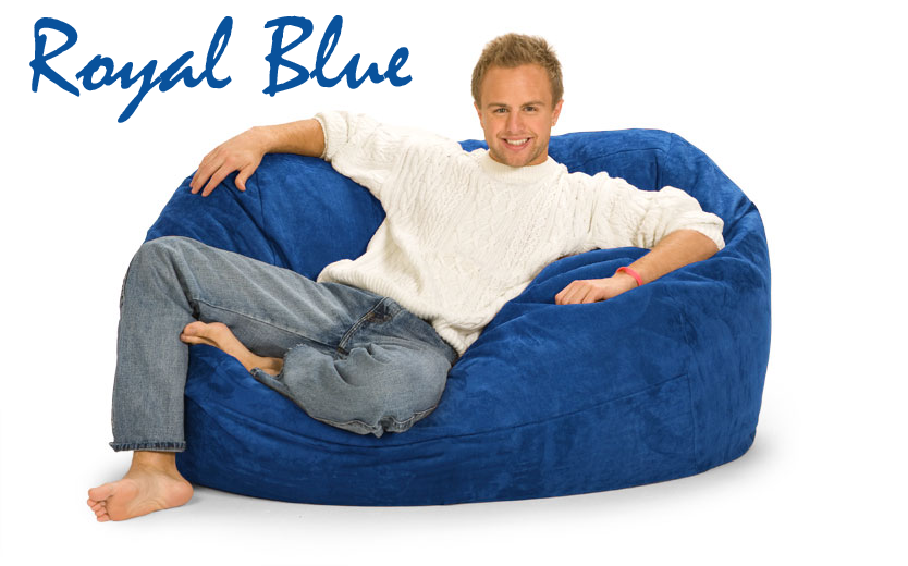 5 ft. Oval Bean Bag Lounger in Royal Blue