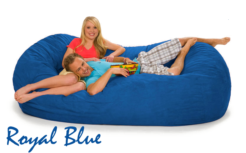 7.5 ft. Oval Bean Bag Lounger in Royal Blue color