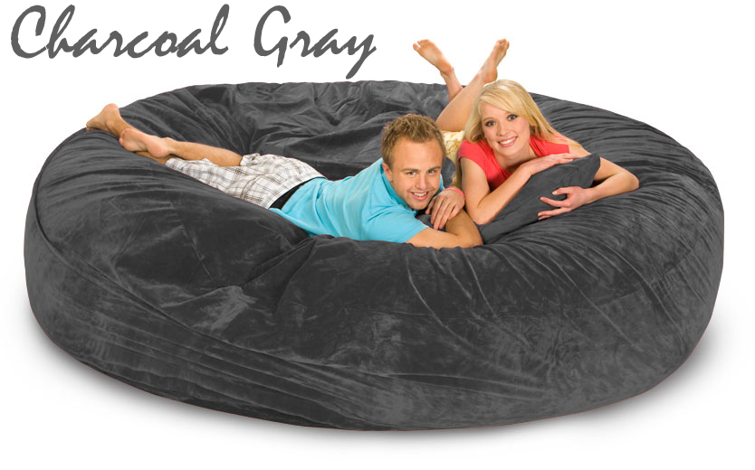 8 ft Bean Bag in Charcoal Gray